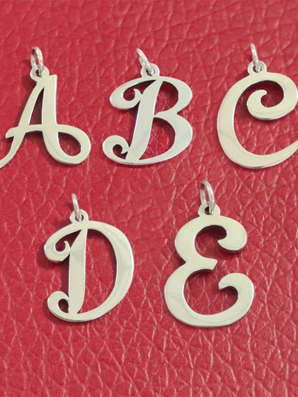 James Avery Large Script Initial Charm 925 Silver Pendant with box